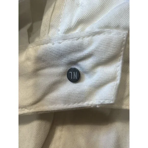 NWT NILI LOTAN Bias Linen/Cotton Pants in White Size 10 3NL135 MSRP $375